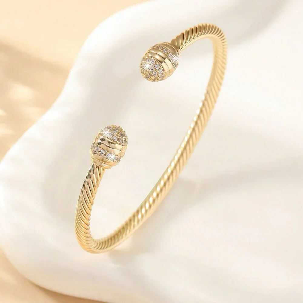 Fashionable Women's Elegant Open Cable Rope Bracelet W